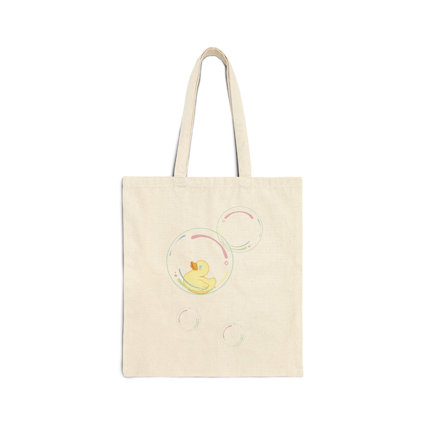 Bubble Duck – Soft Aesthetic Duck Tote Bag for Dreamers & Gentle Vibes