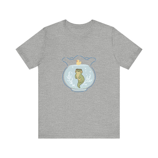 Fishbowl Gator and Duck – Funny Duck Above Gator T-Shirt for Cute & Curious Vibes