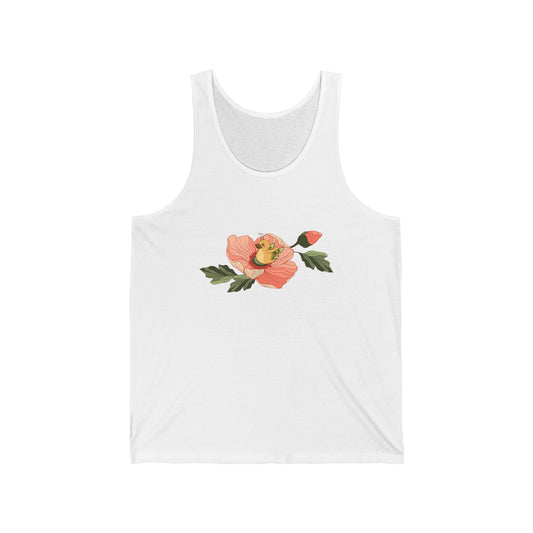 Bug Duck in Bloom – Whimsical Floral Duck Tank Top for Nature Lovers and Dreamers