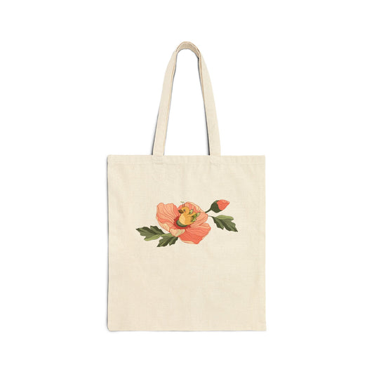 Bug Duck in Bloom – Cute Floral Fantasy Duck Tote Bag for Nature & Whimsy Lovers