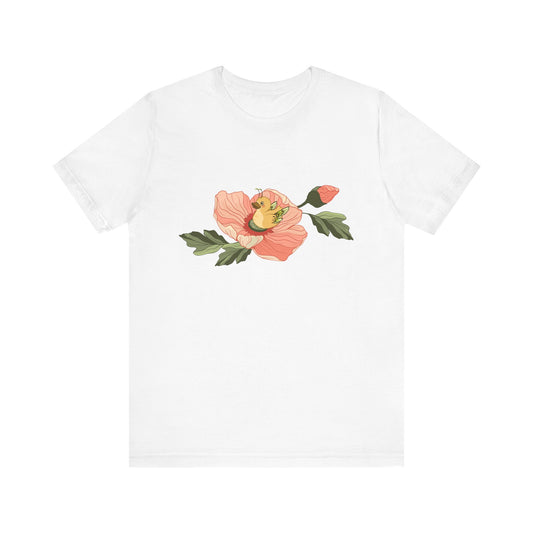 Bug Duck in Bloom – Cute Floral Fantasy Duck T-Shirt for Nature & Whimsy Lovers