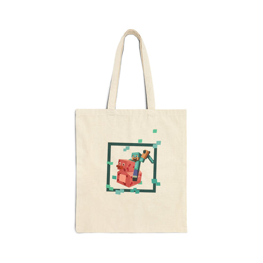 Duck Jockey – Gamer Duck Tote Bag for Minecraft Fans & Pixelated Adventures